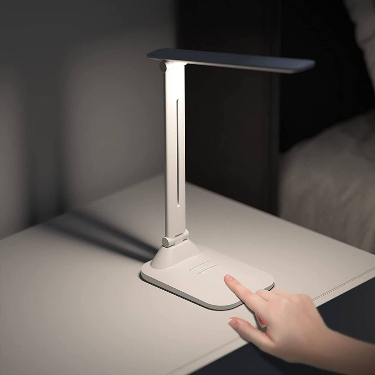 LAMPKA BIURKOWA ŚWIATŁO LED DOTYKOWA PANEL RUCHOMA 50CM 3 POZIOMY ŚWIATŁA