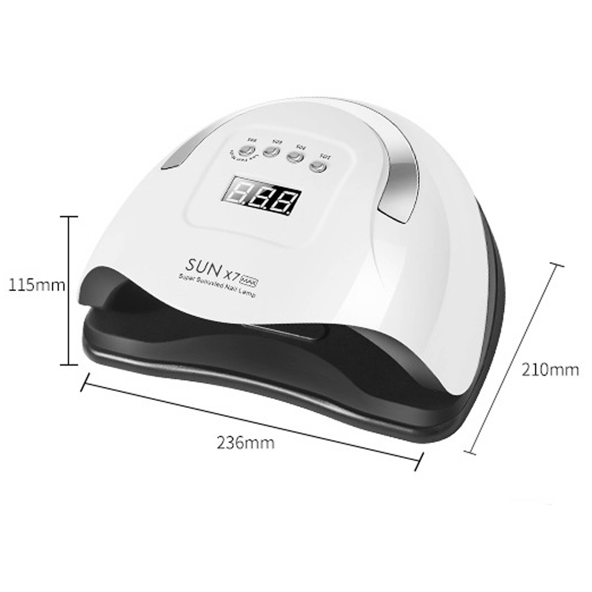 LAMPA DO PAZNOKCI UV LED HYBRYDA ŻEL MOCNA X7 MAX LCD AŻ 57 DIOD UV LED