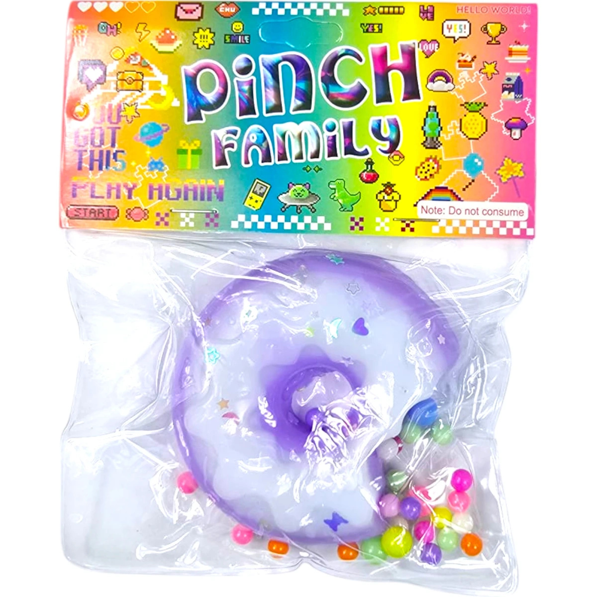 GNIOTEK ANTYSTRESOWY SENSORYCZNY DONUT PĄCZEK Z POSYPKĄ SQUISHY DONAT