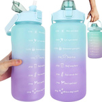 BUTELKA MOTYWACYJNA BIDON NA WODĘ ZE SŁOMKĄ Z UCHWYTEM MIARKĄ 2000ml 2 litr
