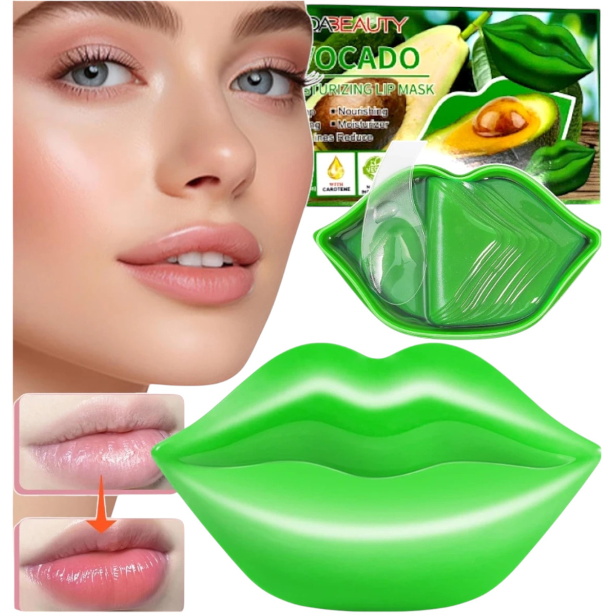 ŻELOWA MASECZKA NA USTA Z EKSTRAKTEM Z AWOKADO 20szt. GŁĘBOKIE NAWILŻENIE