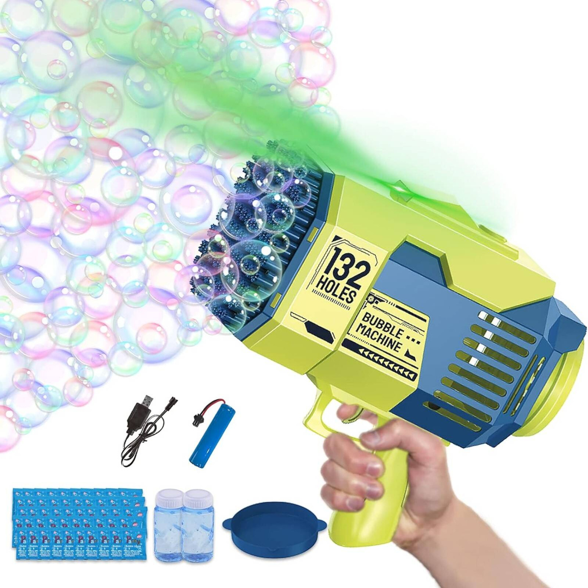 MEGA PISTOLET DO BANIEK MYDLANYCH WYRZUTNIA BAŃKI MYDLANE ŚWIECI MASZYNKA