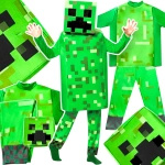 MINECRAFT Strój dla chłopca CREEPER / kostium na bal rozmiar M 120-130 cm + miecz