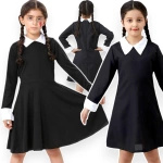 STRÓJ WEDNESDAY ADDAMS SUKIENKA NA IMPREZĘ PRZEBRANIE NA HALLOWEEN rozm S