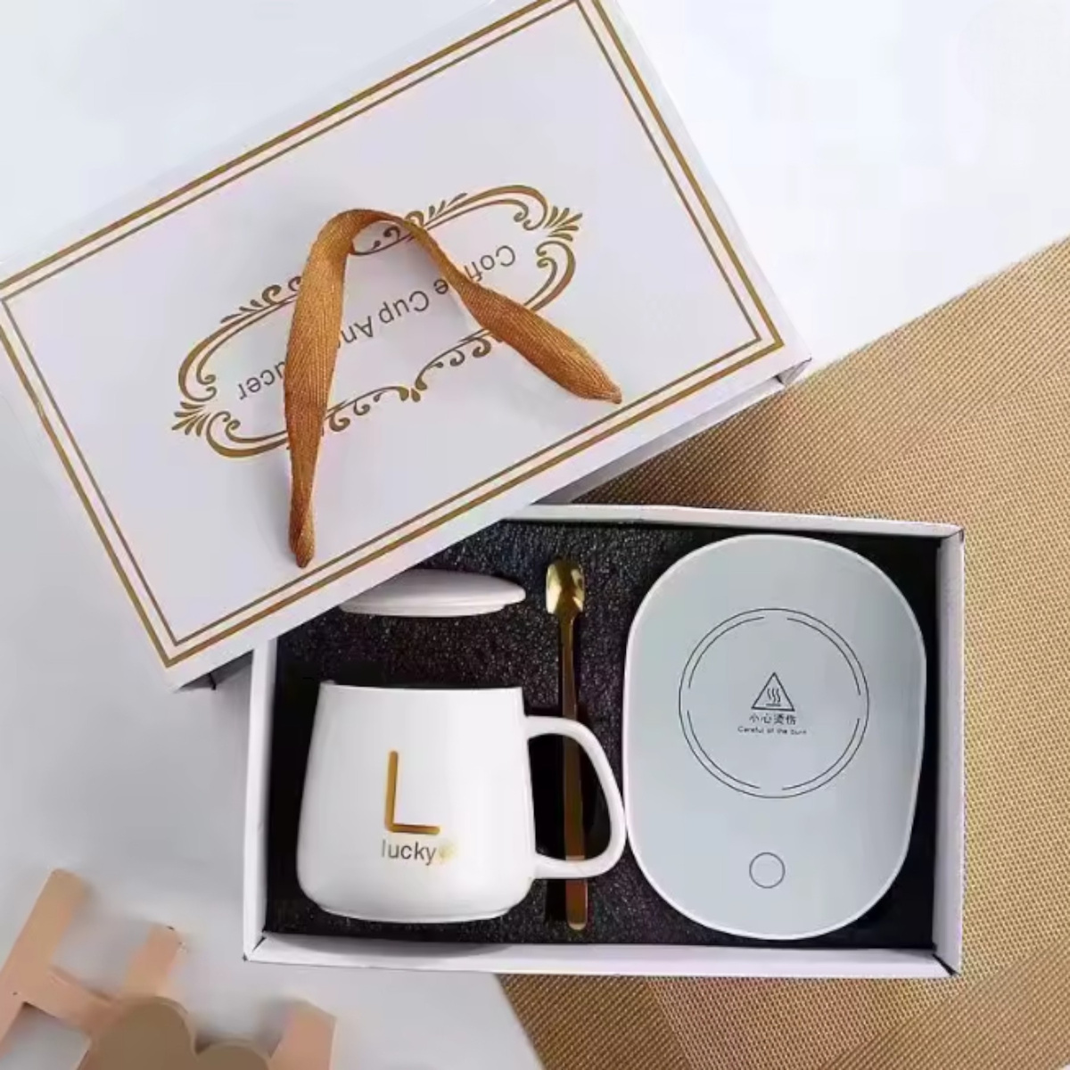 PODGRZEWACZ DO KUBKA KAWY HERBATY ZESTAW 5w1 Kubek z Podgrzewaczem