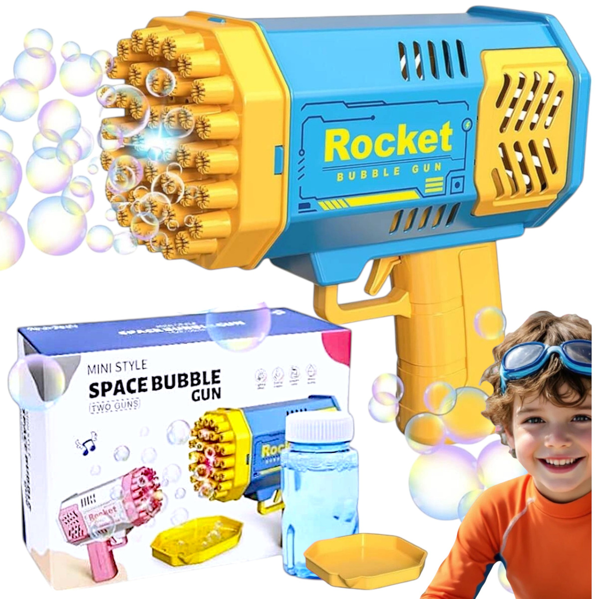 PISTOLET NA BAŃKI MASZYNA DO BANIEK MYDLANYCH GENERATOR AKCESORIA PŁYN