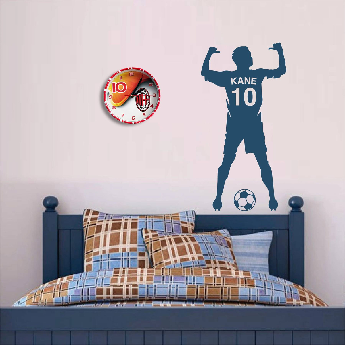 ZEGAR ŚCIENNY DLA KIBICA AC MILAN DZIECIĘCY CICHY DLA FANÓW DRUŻYNY