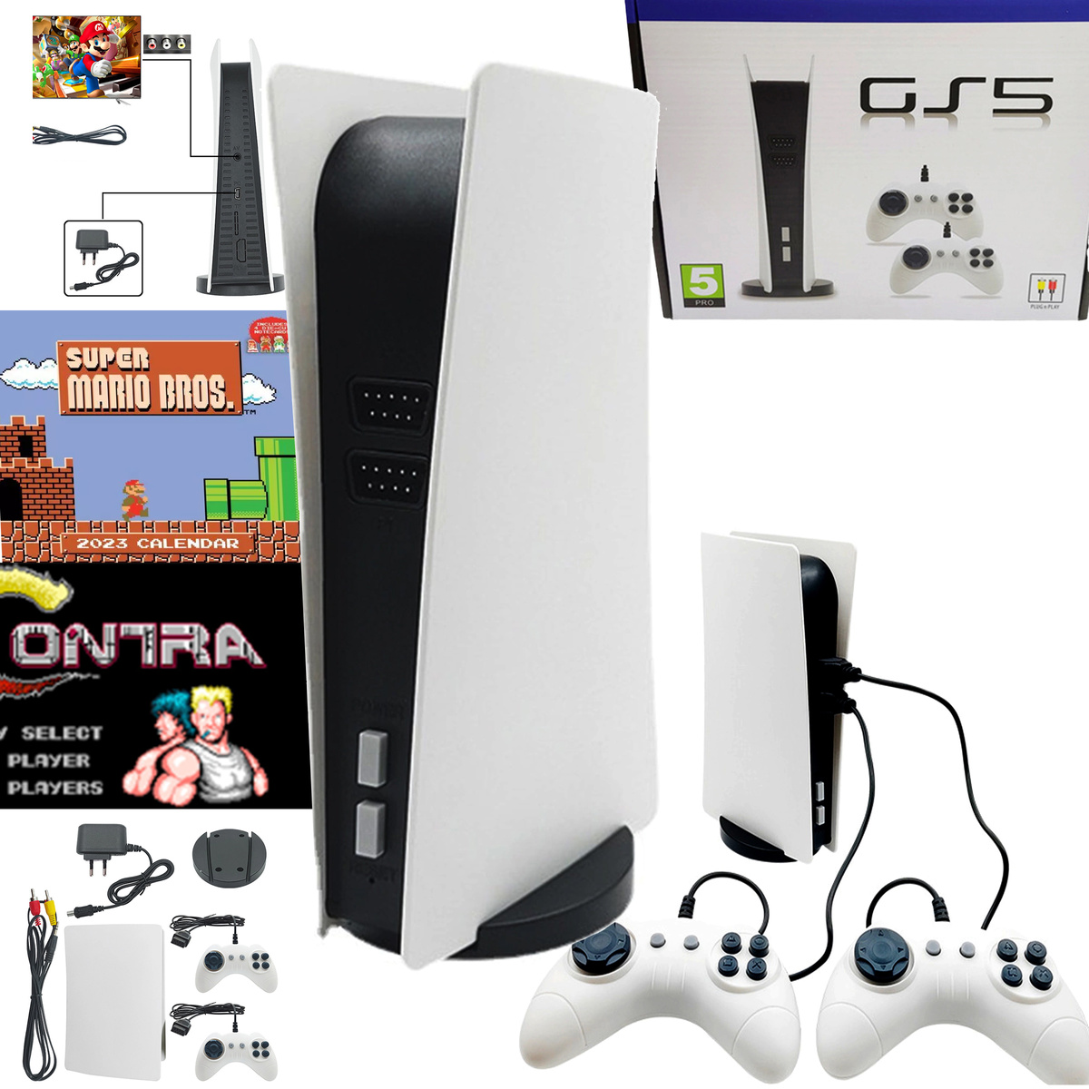 KONSOLA TELEWIZYJNA RETRO GAME STATION 5 GS5 - 300 GIER  2 PADY 