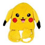 ZIMOWA CZAPKA PIKACHU GRUBA Z RUCHOMYMI USZAMI ŁAPKI POKEMON CIEPŁA NA ZIMĘ