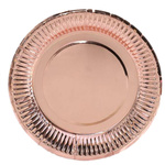 TALERZYKI NA URODZINY IMPREZĘ 23cm ROSE GOLD 6szt TALERZE JEDNORAZOWE