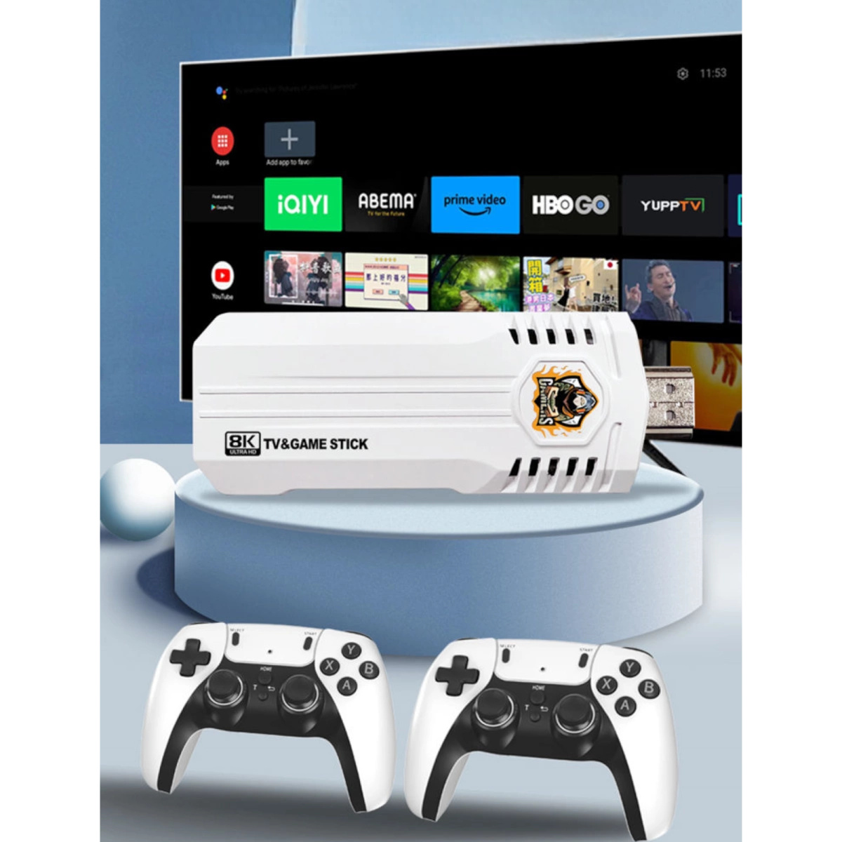 PRZENOŚNA KONSOLA RETRO HDMI 8K EMULATOR GRA 2 PADY 20000 GIER ANDROID TV