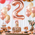 BALON FOLIOWY CYFRA 2 DWA ROSE GOLD URODZINOWY NA URODZINY JUBILEUSZ 40cm