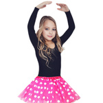 Tiulowa Spódniczka Różowa w Kropki 32cm