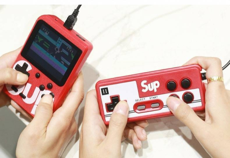 KONSOLA PRZENOŚNA RETRO MINI GAME BOX 400 GIER PAD + PAD TV KOLOROWE GIERKI