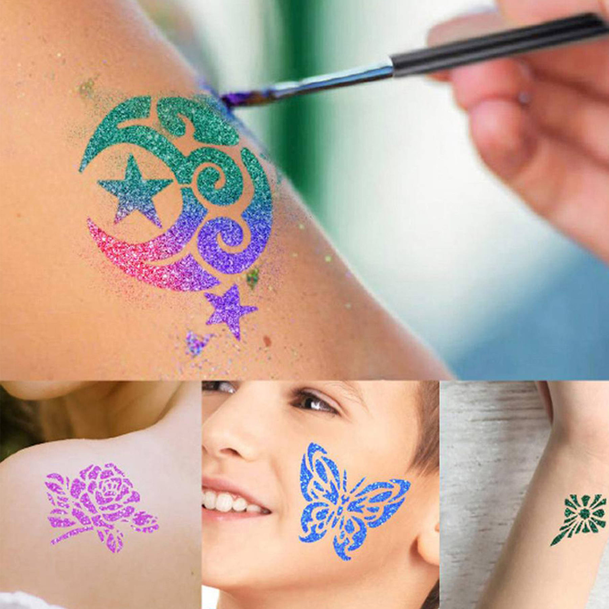 STUDIO TATUAŻU ZESTAW DO ROBIENIA TATUAŻY SZABLONY TATUAŻE DLA DZIECI 