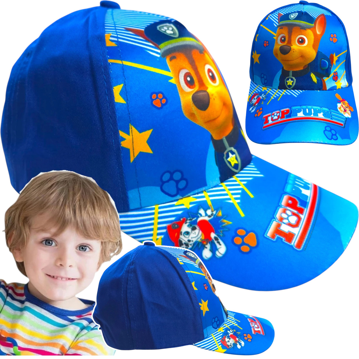 CZAPKA Z DASZKIEM DLA DZIECKA PSI PATROL CHASE DLA CHŁOPCA NA LATO 