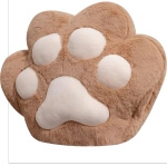 DUŻA MIĘKKA PLUSZOWA PODUSZKA KOCIA ŁAPKA Z KOCEM 3w1 OGRZEWACZ DO RĄK 40CM