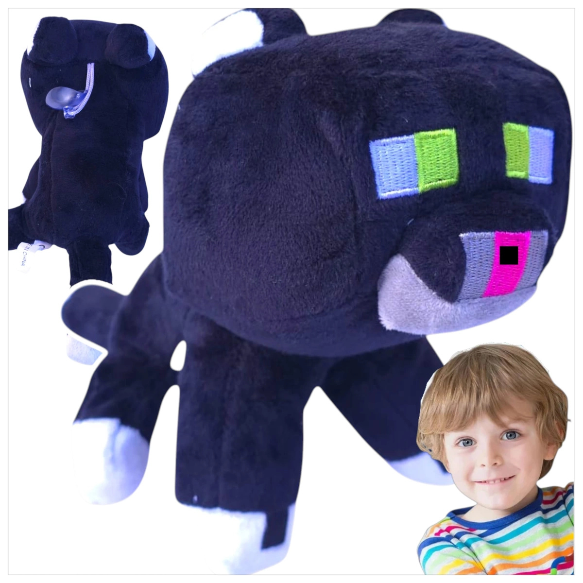 MINECRAFT KOT CZARNY PLUSZOWA MASKOTKA PLUSZAK POSTAĆ Z GRY PRZYTULANKA