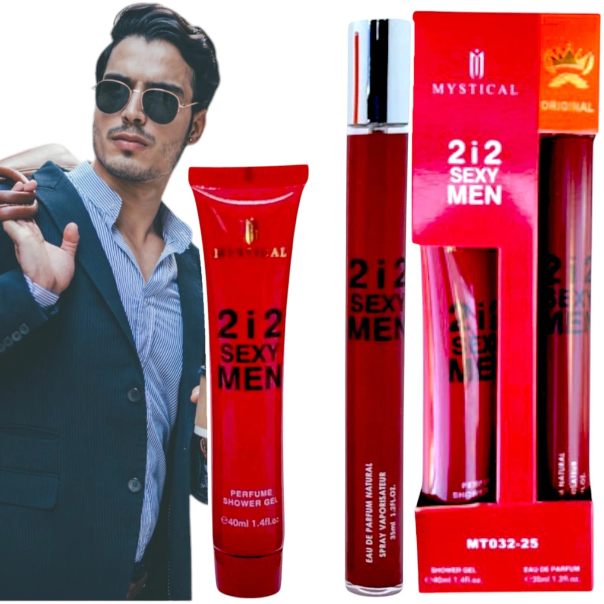 ZESTAW DLA MĘŻCZYZN ŻEL DO MYCIA CIAŁA 40ml + PERFUMETKA 35ml 2i2 SEXY MEN