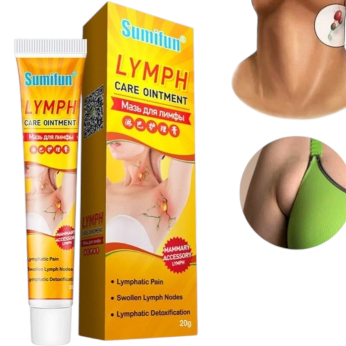 Ziołowy Krem Limfatyczny na OBRZĘK Zapalenie Węzłów Chłonnych Sumifun 20g