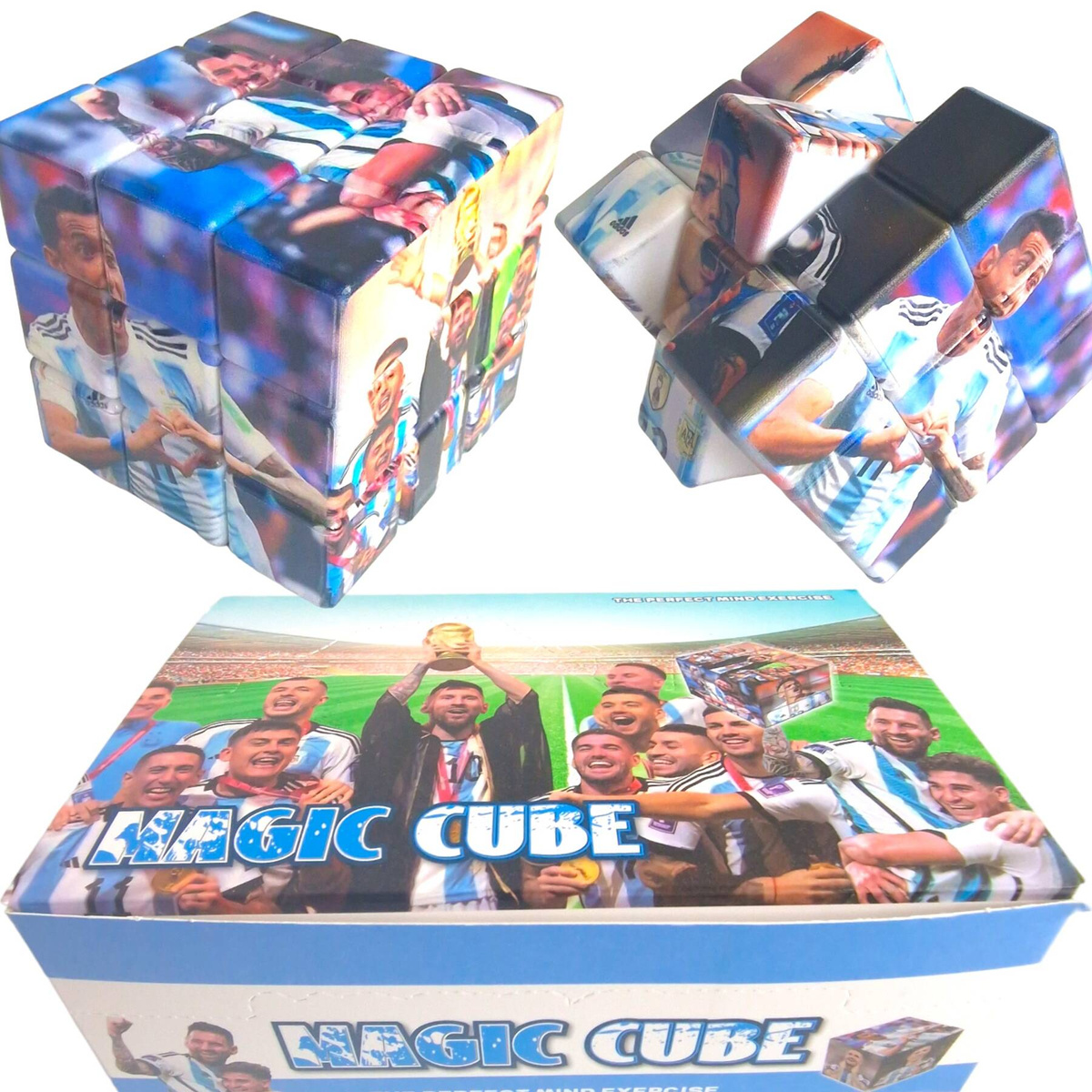 KOSTKA LOGICZNA DO UKŁADANIA 3x3x3 UKŁADANKA EDUKACYJNA Z PIŁKARZAMI 