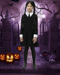 STRÓJ WEDNESDAY ADDAMS SUKIENKA NA IMPREZĘ PRZEBRANIE NA HALLOWEEN rozm L