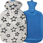 TERMOFOR GUMOWY W PLUSZOWYM POKROWCU ROZGRZEWACZ CIEPŁY MIŁY 2 LITRY WODY