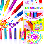  FLAMASTER MAZAK POPCORN PENS DŁUGOPIS KREDKA 3D ZESTAW 6 SZT DLA DZIECI