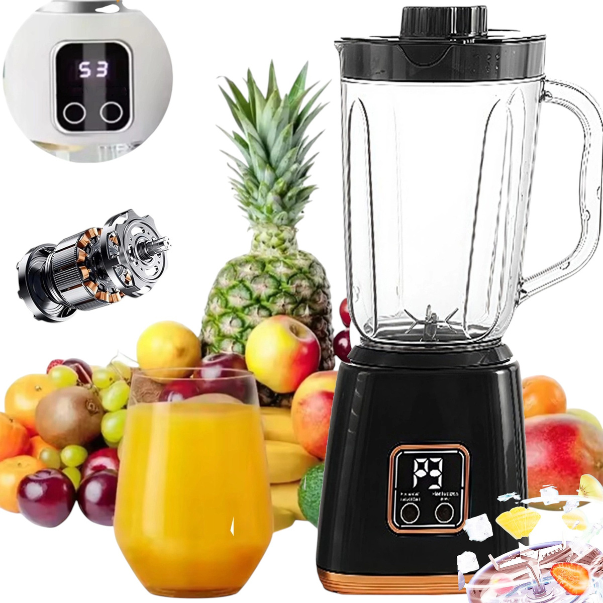 MINI BLENDER DUŻA MOC 50W 750ML WYŚWIETLACZ LED 3 TRYBY PRACY BEZPRZEWODOWY