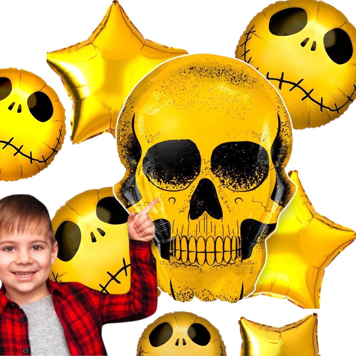 BALONY NA HALLOWEEN ZESTAW BALONÓW MIASTECZKO HALLOWEEN JACK NA IMPREZĘ 