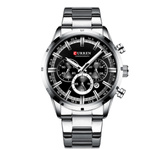 ELEGANCKI ZEGAREK MĘSKI MODNY CURREN DATOWNIK CHRONOGRAF JAPOŃSKI MECHANIZM