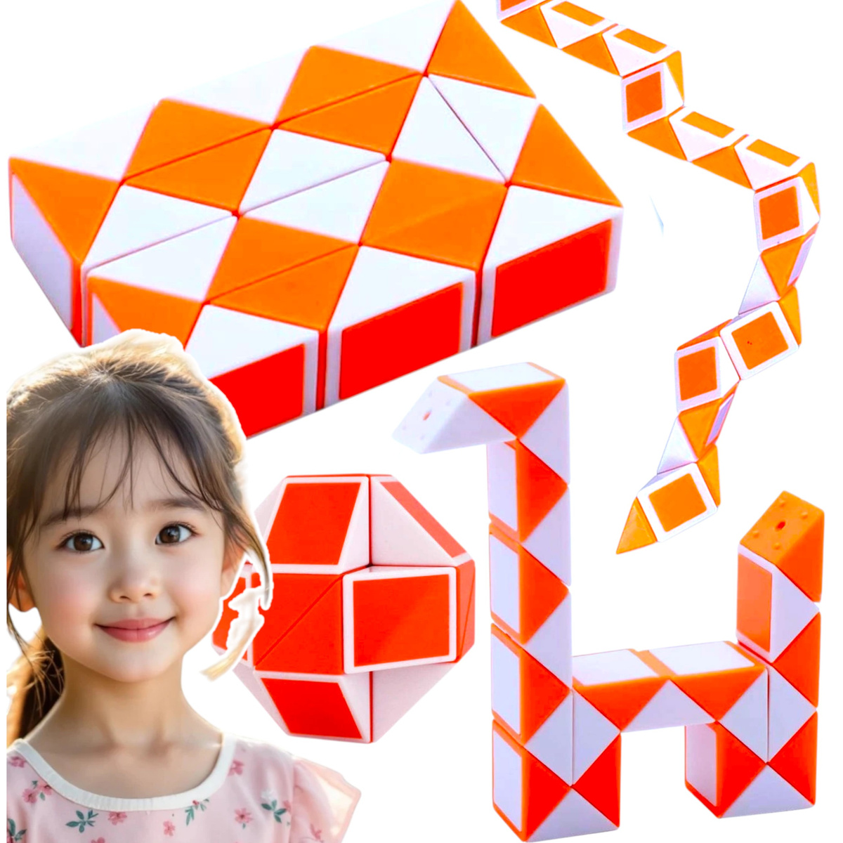 KOSTKA LOGICZNA UKŁADANKA MAGICZNY WĄŻ MAGIC SNAKE ŁAMIGŁÓWKA ZABAWKA EDU