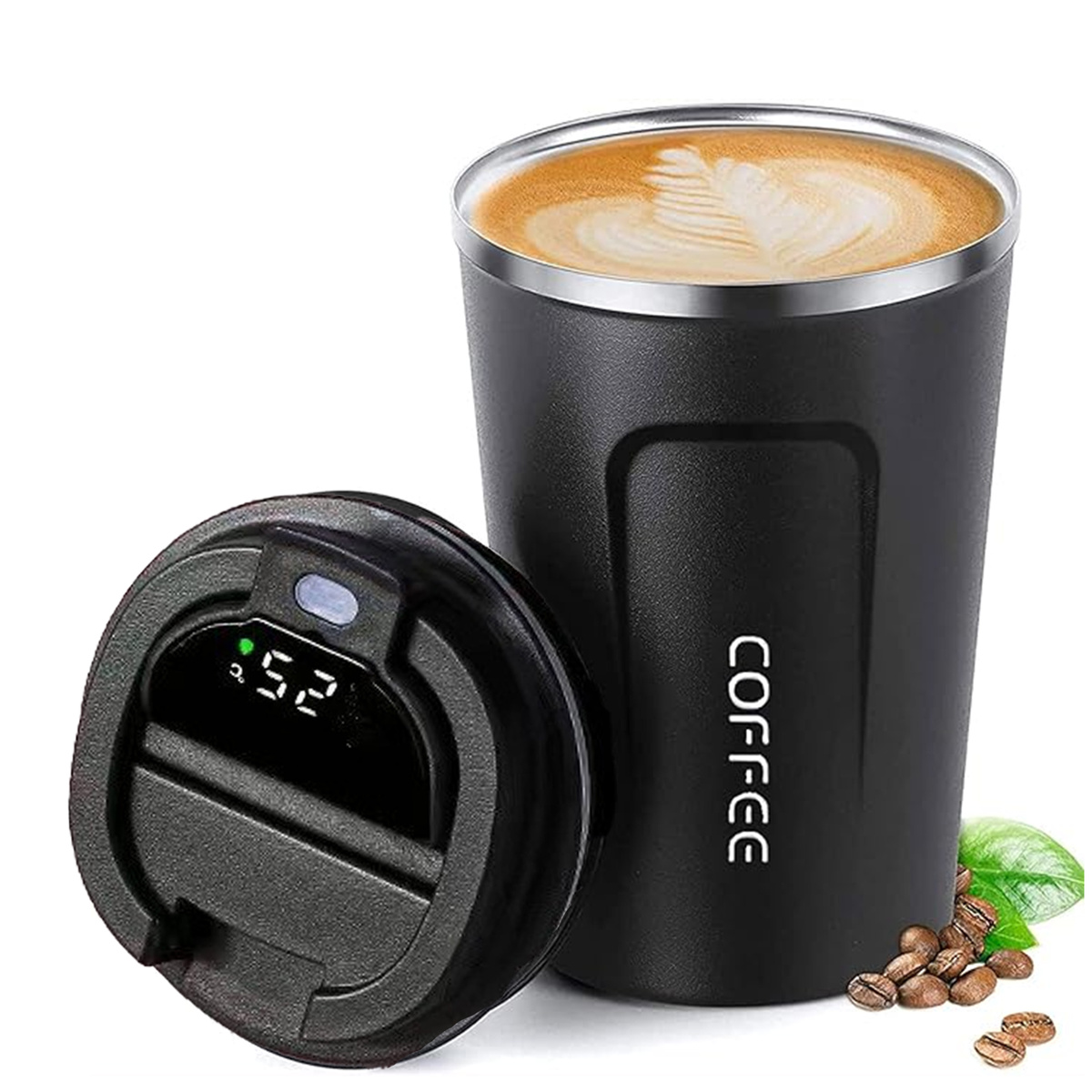 KUBEK TERMICZNY TERMOS WYŚWIETACZ LED TEMPERATURA DO SAMOCHODU 510ML MODNY