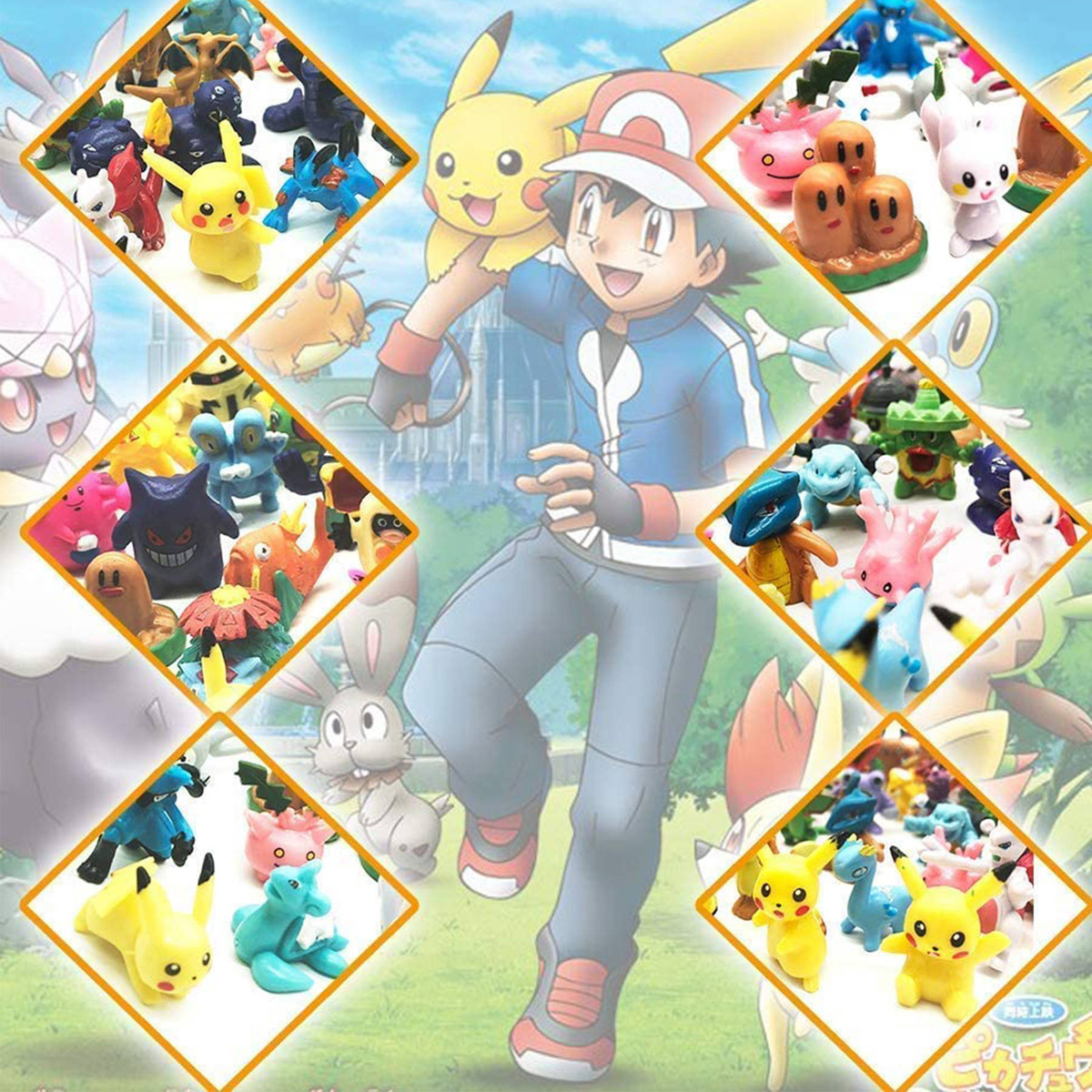 POKEMON DUŻY ZESTAW FIGUREK POKEMON GO 24 SZTUKI FIGURKI Z BAJKI GRY 24w1