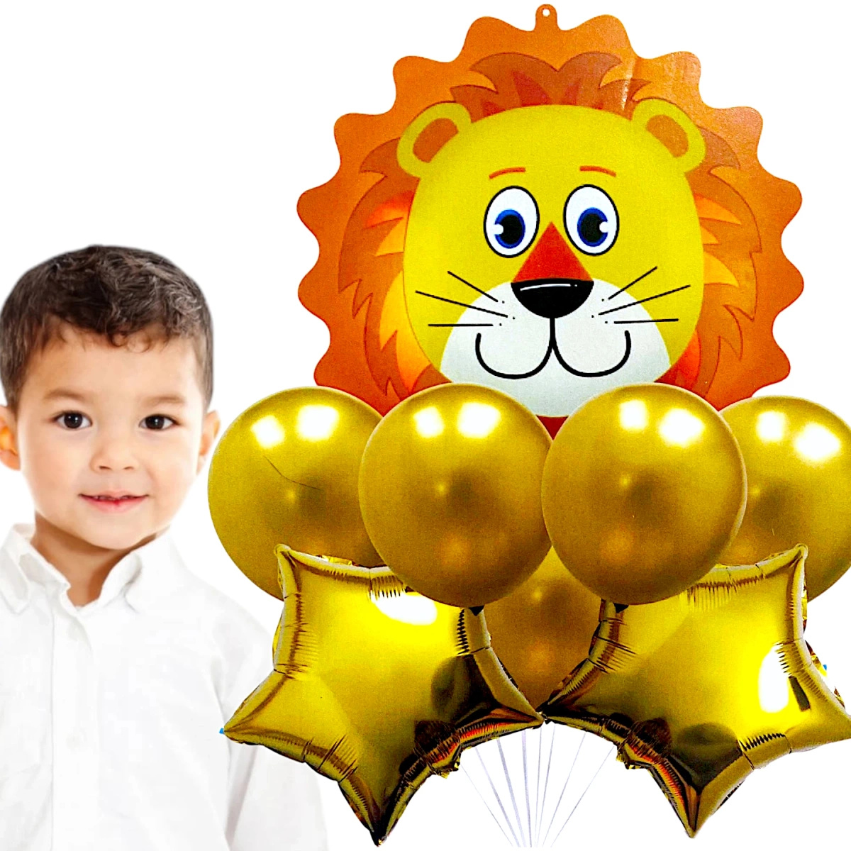 BALONY DLA DZIECI KRÓL LEW GWIAZDKI ZESTAW BALONÓW NA URODZINY 9szt HEL