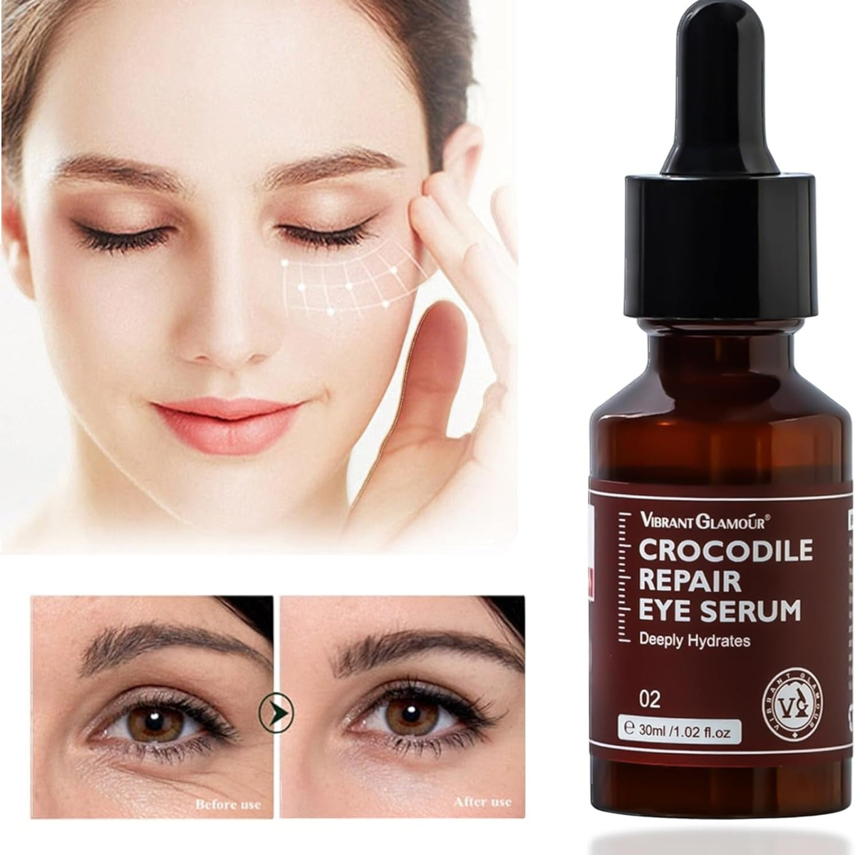 VIBRANT GLAMOUR PRZECIWSTARZENIOWE SERUM POD OCZY Z OLEJEM Z KROKODYLA