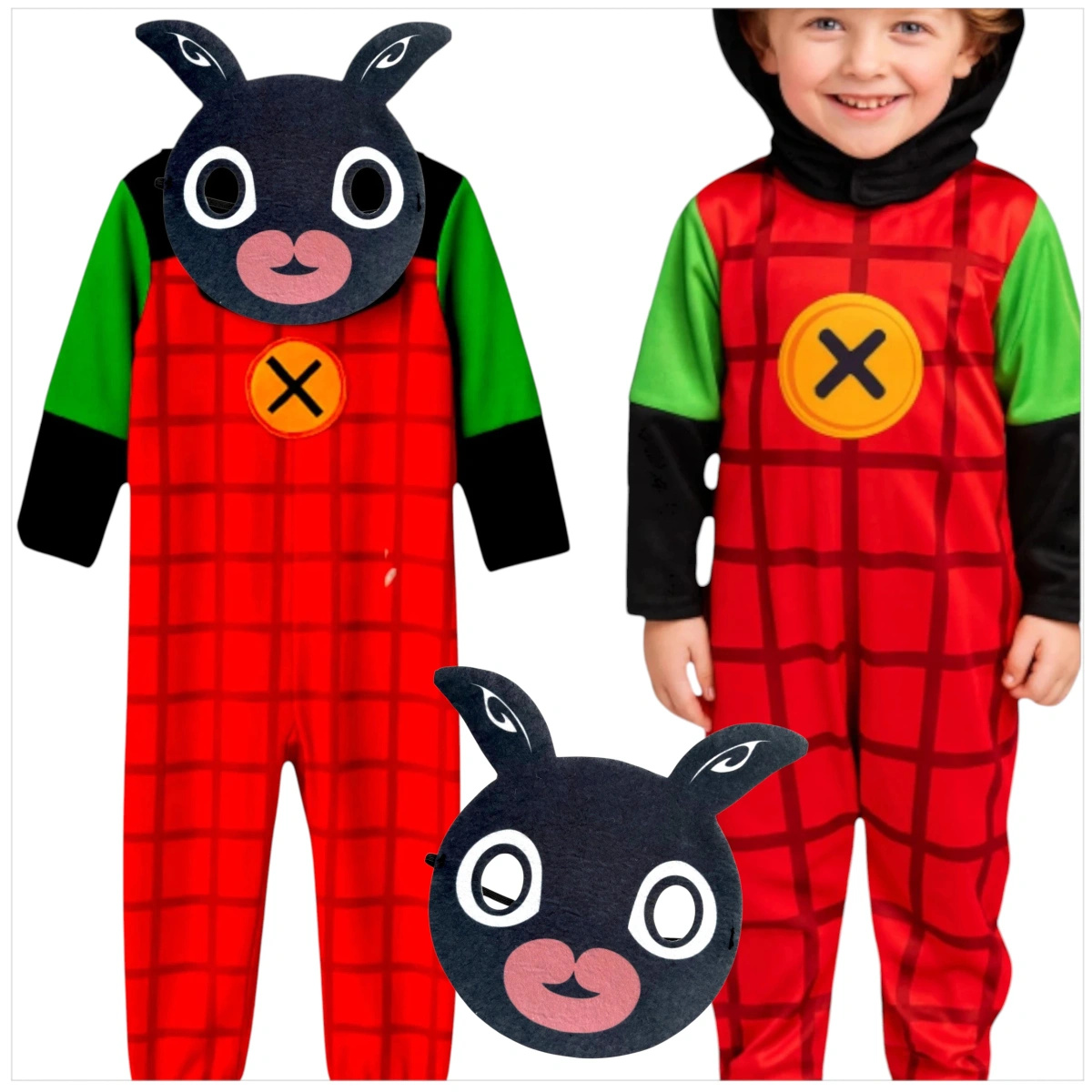 STRÓJ KRÓLIK BING PRZEBRANIE NA BAL HALLOWEEN KARNAWAŁ KOSTIUM + MASKA 