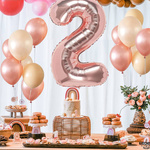 BALON FOLIOWY CYFRA 2 RÓŻOWE ZŁOTO NA URODZINY IMPREZĘ JUBILEUSZ 100cm