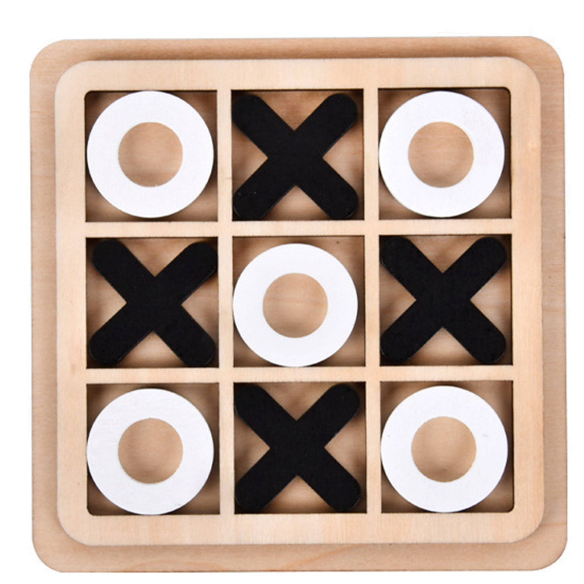GRA KÓŁKO I KRZYŻYK DREWNIANA DLA DZIECI I DOROSŁYCH LOGICZNA UKŁADANKA 