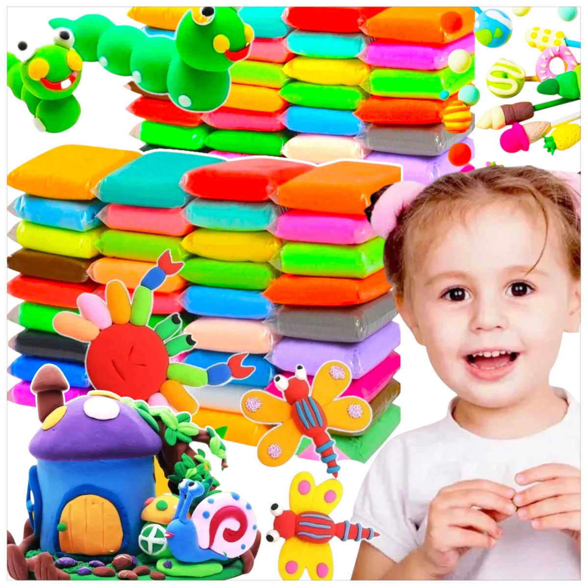 Super Clay Magiczna Piankolina Sensoryczna 48 sztuk