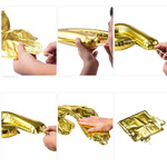 ZESTAW BALONÓW NA URODZINY ZŁOTY CZARNY PERŁOWY NAPIS HAPPY BIRTHDAY HEL