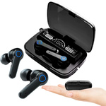 SŁUCHAWKI BEZPRZEWODOWE DO BIEGANIA DOUSZNE M19 BLUETOOTH POWERBANK ETUI 