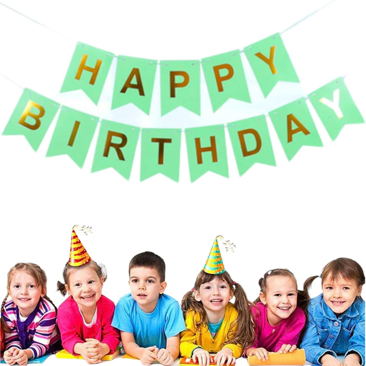 GIRLANDA URODZINOWA NAPIS HAPPY BIRTHDAY MIĘTOWY TURKUSOWY LITERKI 200cm