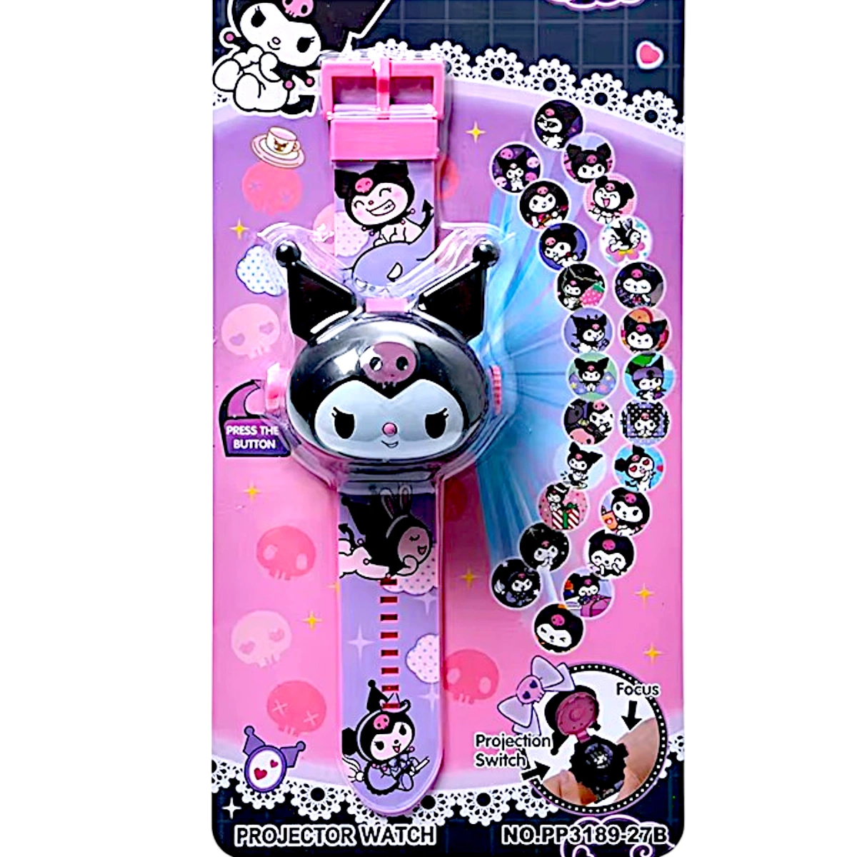 KUROMI ZEGAREK Z PROJEKTORM 3D WYŚWIETLA OBRAZKI IKONY PROJEKTOR