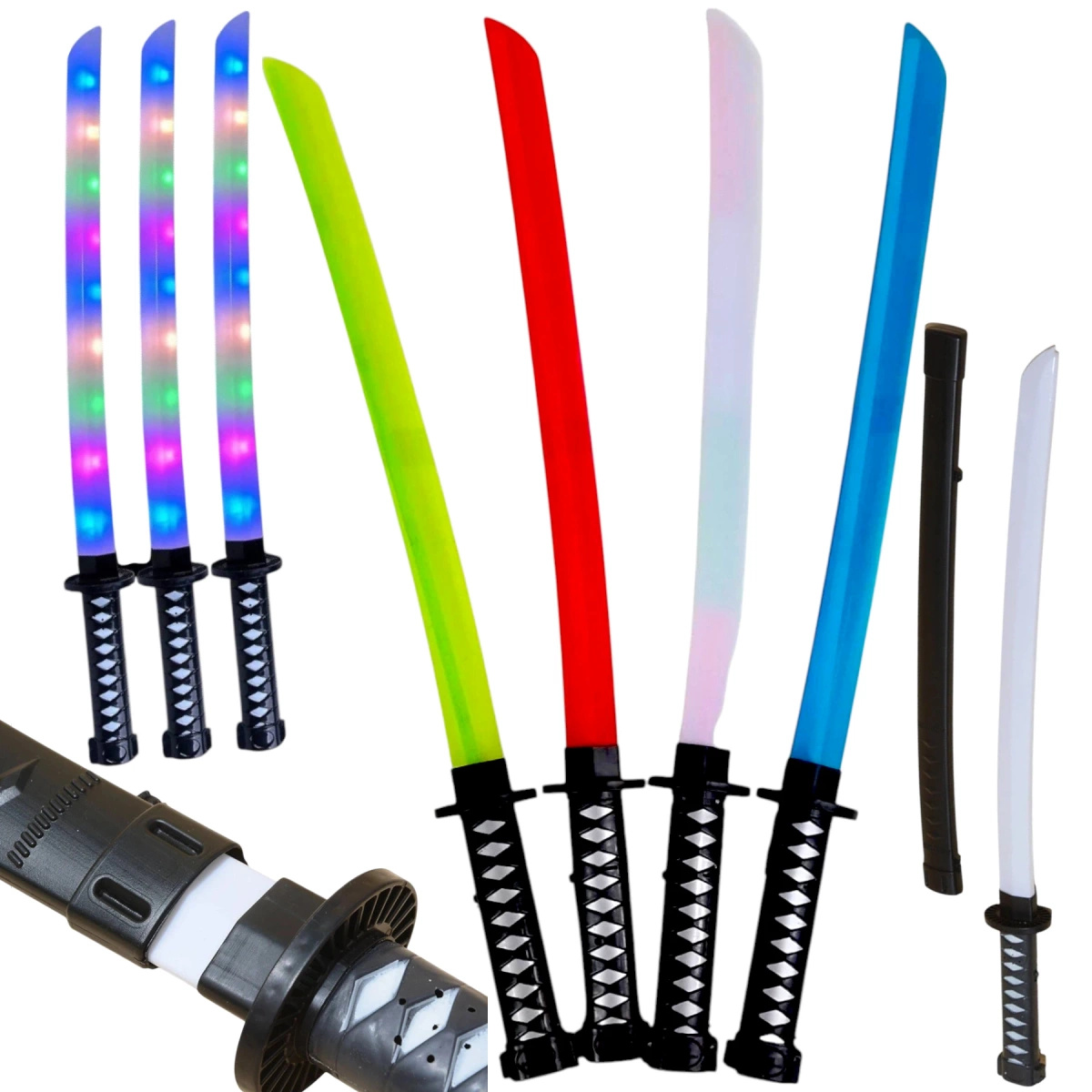 MIECZ ŚWIETLNY SAMURAJSKI KATANA DŁUGI 67CM ŚWIECI DŹWIĘK ZABAWKA DZIECI