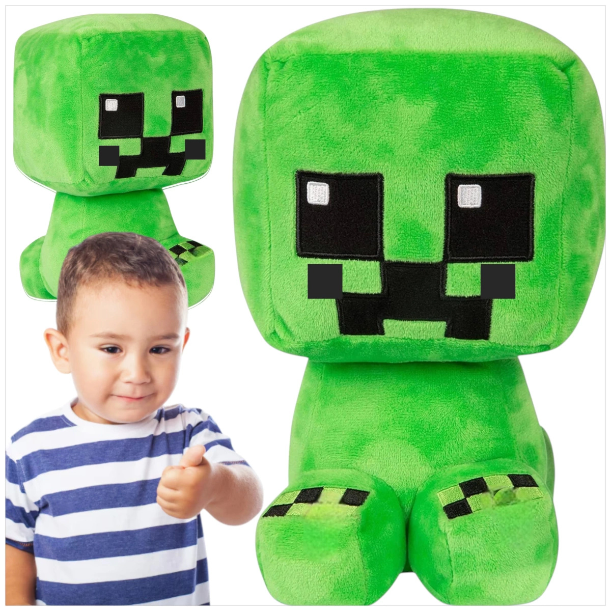 MINECRAFT ZIELONY LUDZIK DUŻA PLUSZOWA MASKOTKA PLUSZAK POSTAĆ Z GRY KRIPER