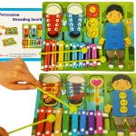 MONTESSORI ZESTAW EDUKACYJNY GRA 5w1 SZNUROWANKA CYMBAŁKI BUTY PRZEPLATANKA