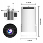 PROJEKTOR LED RZUTNIK + KONSOLA ANDROID PRZENOŚNY 2 PADY GRY PILOT WIFI USB