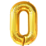 BALON FOLIOWY CYFRA 0 ZERO ZŁOTY URODZINOWY NA URODZINY JUBILEUSZ 40cm