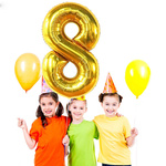 BALON FOLIOWY CYFRA 8 OSIEM ZŁOTY URODZINOWY NA URODZINY JUBILEUSZ 40cm